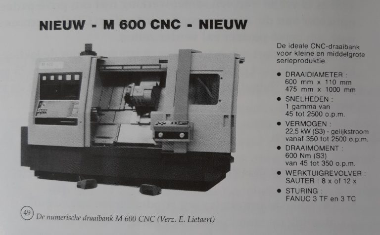 De numerische draaibank M 600 CNC